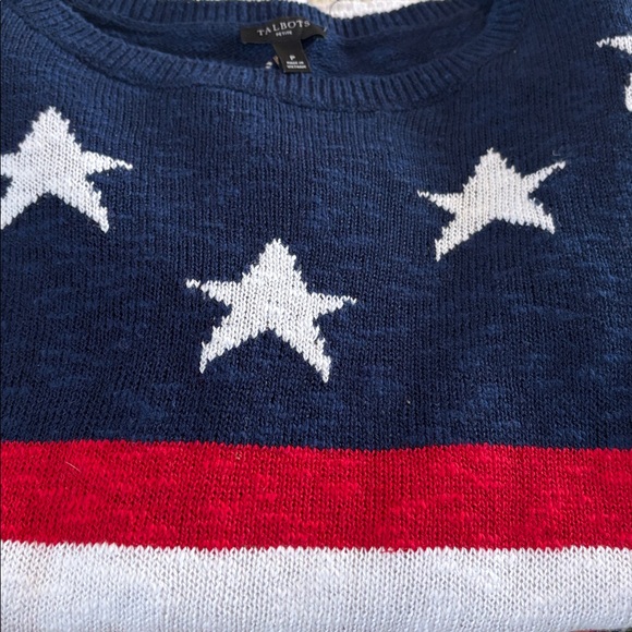 Talbots Patriotic Star and Stripe Linen Patriotic Star and Stripe Sweater Sz Sp - Picture 14 of 15